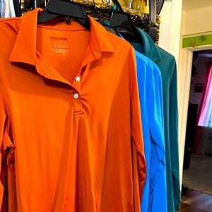 Orange Button-Up Women's Top